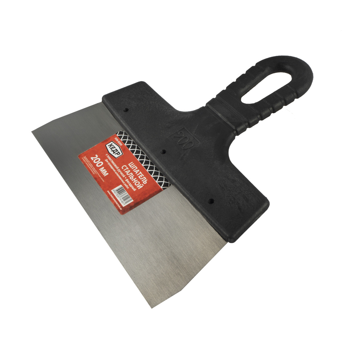 Шпатель фасадный стальной  200 мм пластм. ручка (12/192) "кедр"  039-0200