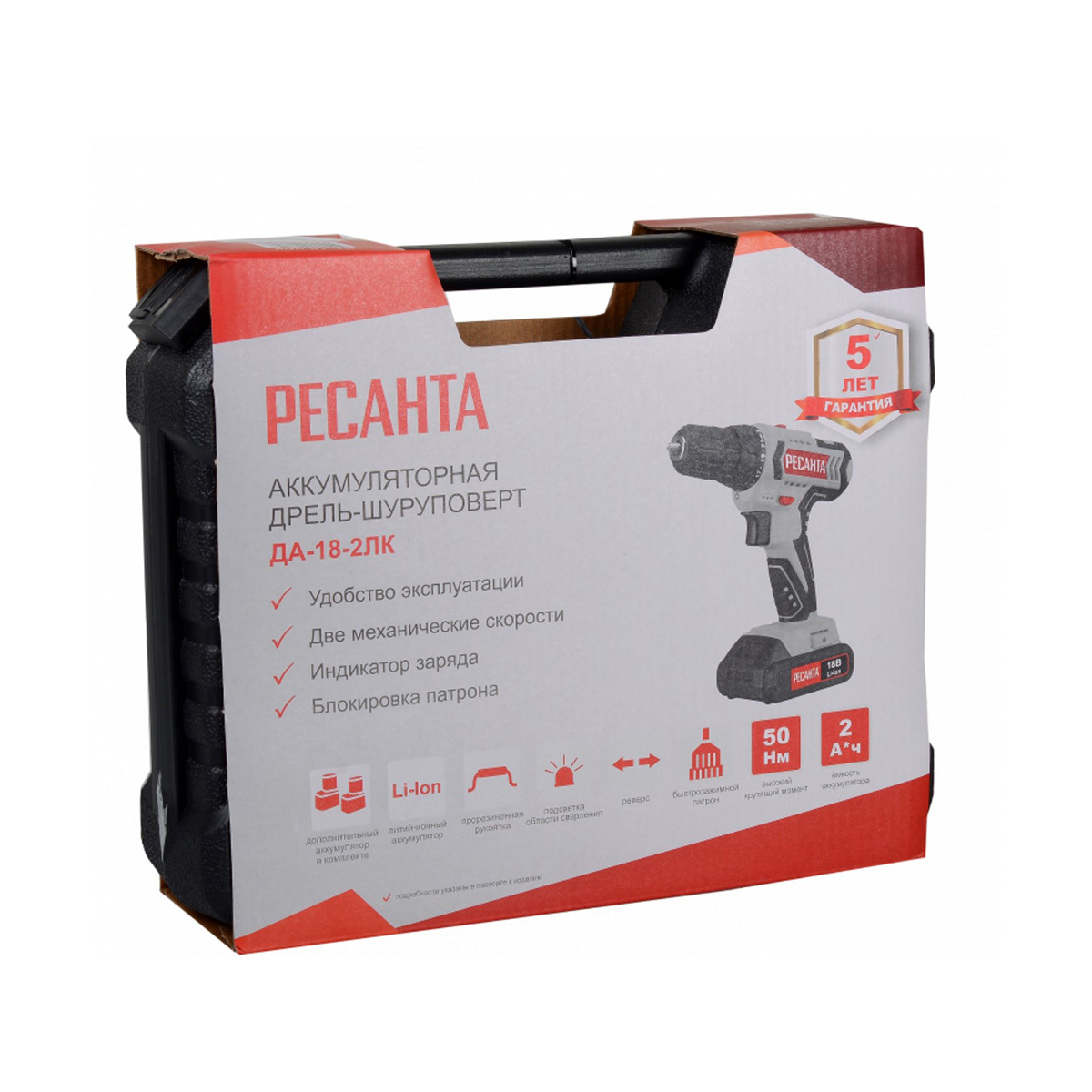 Дрель-шуруповерт аккум. да-18-2лк "ресанта"