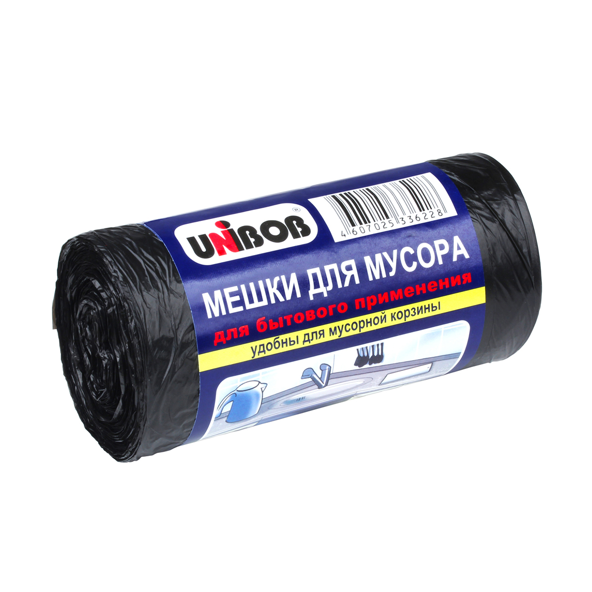 Мешки для мусора 30 л рулон 50 шт. (черные) (1/50) "unibob"