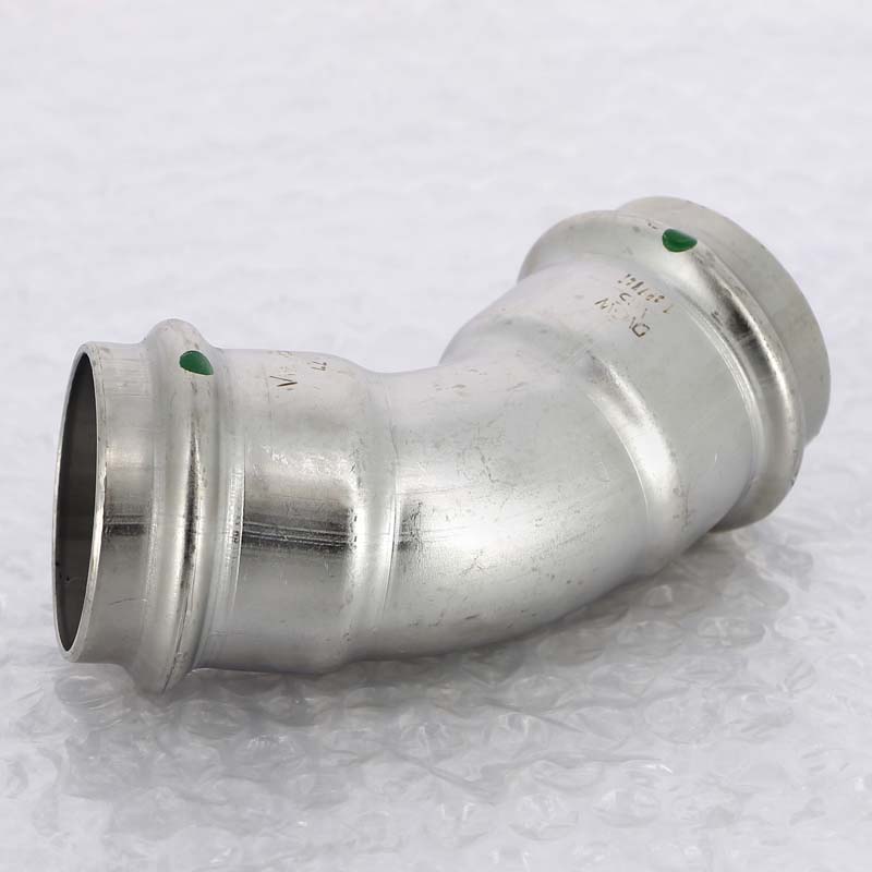 Угол 45° пресс 42 нержавеющая сталь Sanpress Inox VIEGA