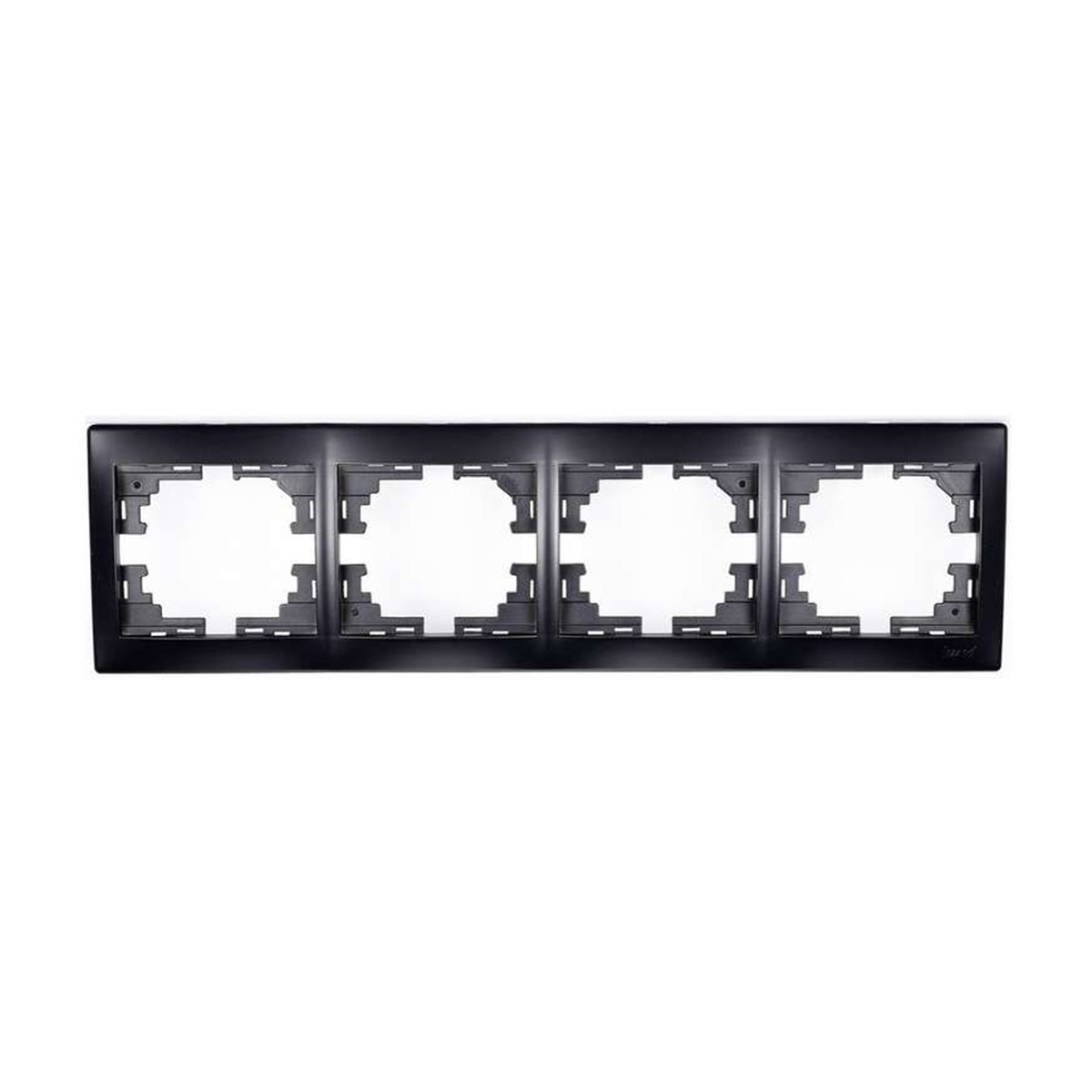 Рамка "mira" 4-х местн. горизонтальная, черный бархат (1/10/120) "lezard" 701-4200-149