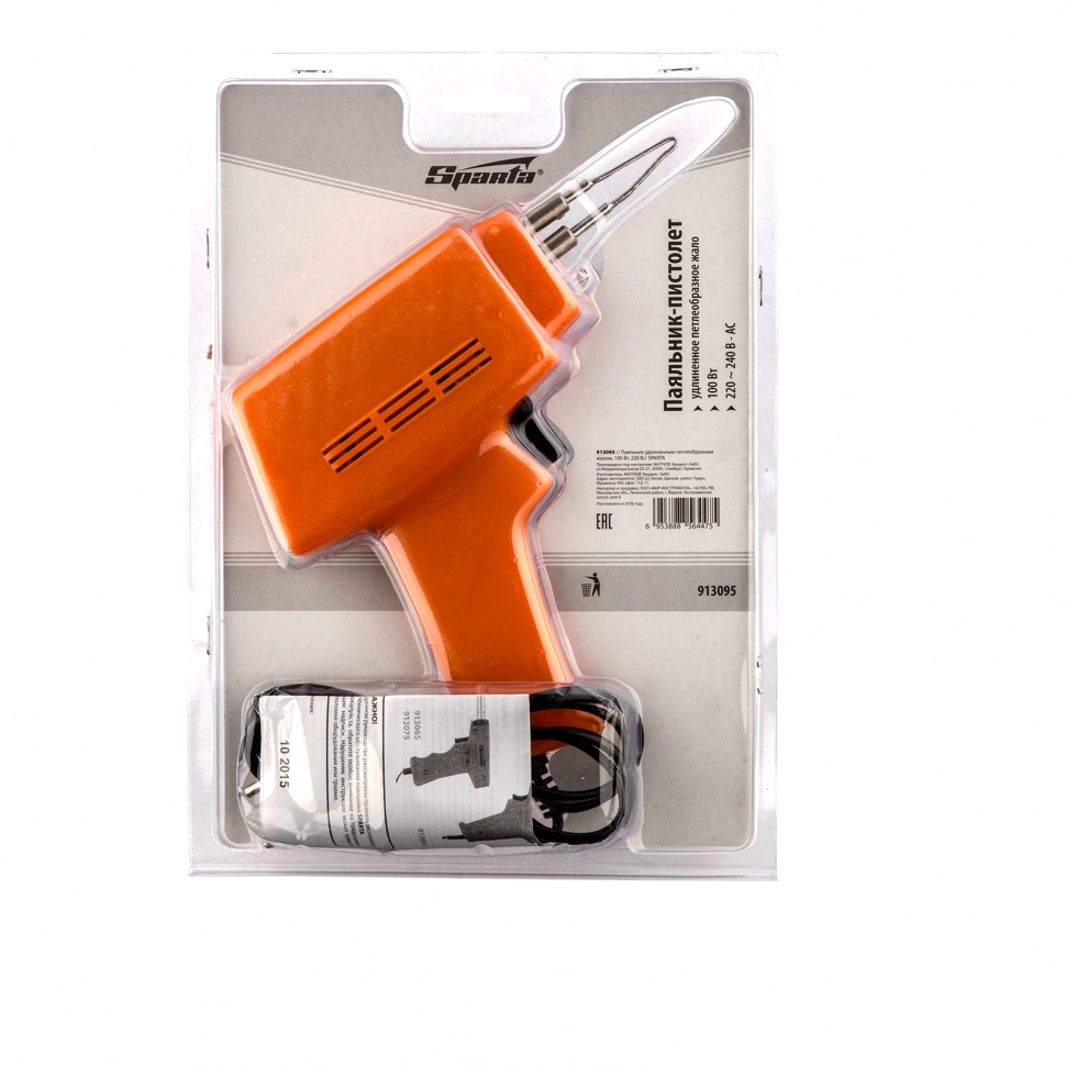 Паяльник с удлиненным петлеобразным жалом, 100 Вт, 220 В Sparta (913095)