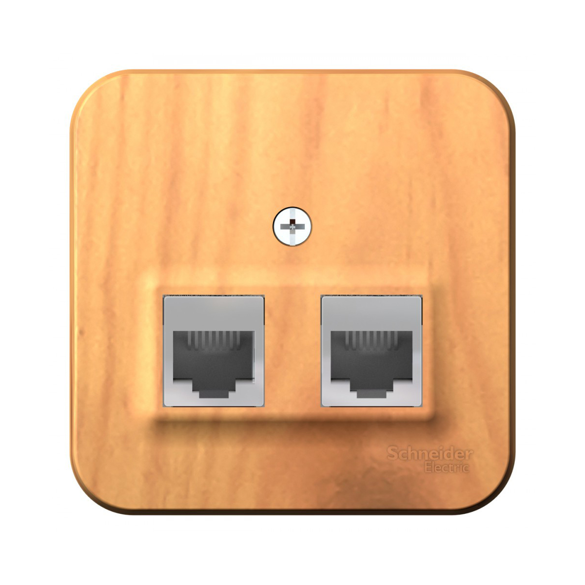 Розетка компьютерная открыт. уст. "blanca" 2-х местн. rj45, ясень (1/12/24) "schneider"