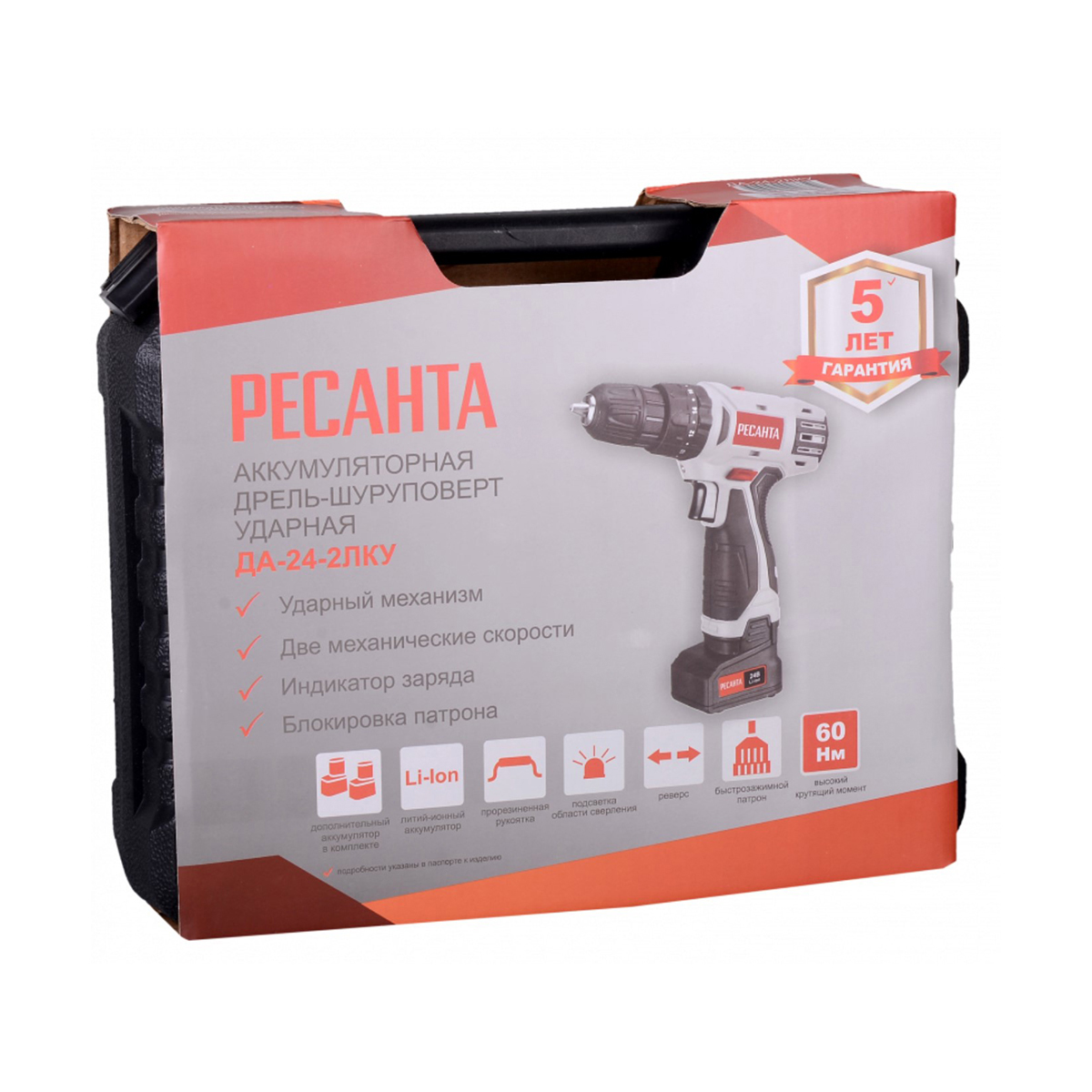 Дрель-шуруповерт аккум. да-24-2лк-у "ресанта"