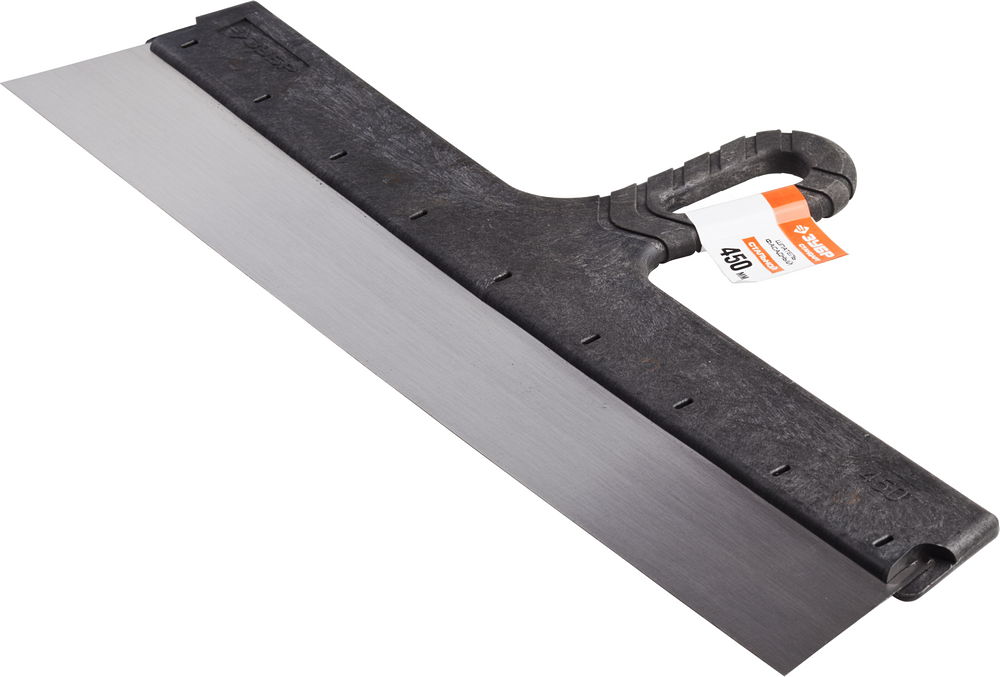 ЗУБР 450 мм, пластиковая ручка, стальной, фасадный шпатель (10052-45)