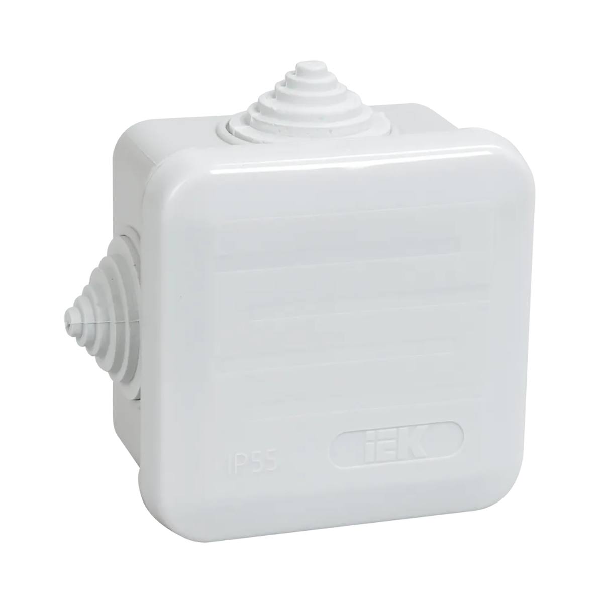 Коробка распаячная открыт. уст. км41236 70*70*40 мм, ip44, св.серая (4 гермоввода) (1/84) "iek"