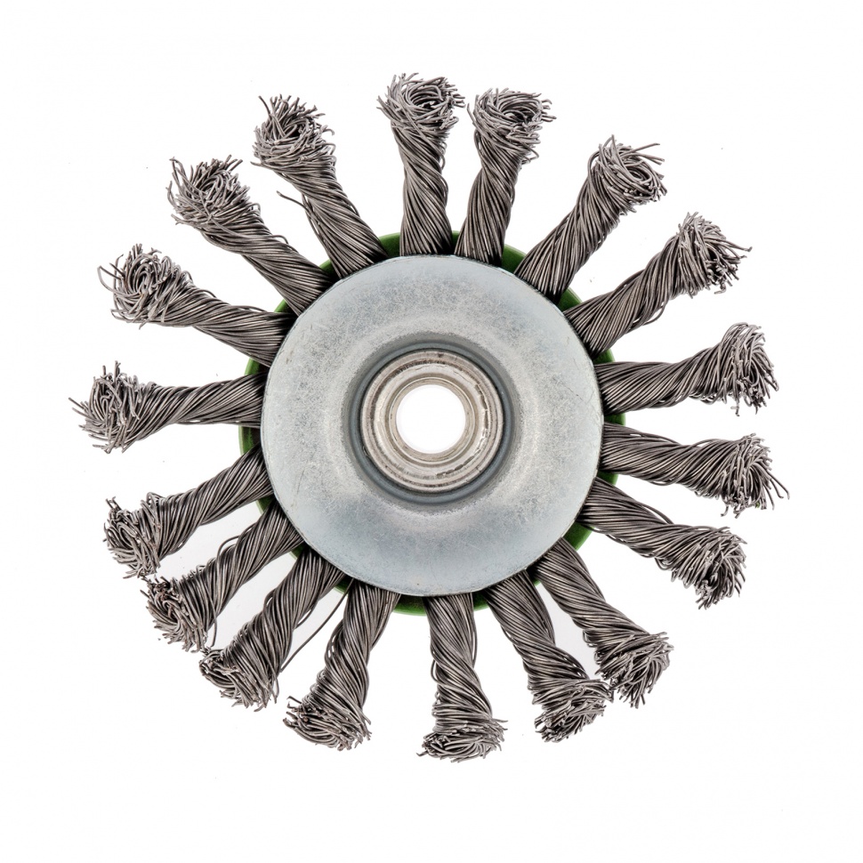 Щетка для УШМ, 115 мм, М14, "тарелка", крученая проволока 0.5 мм Сибртех (746107)