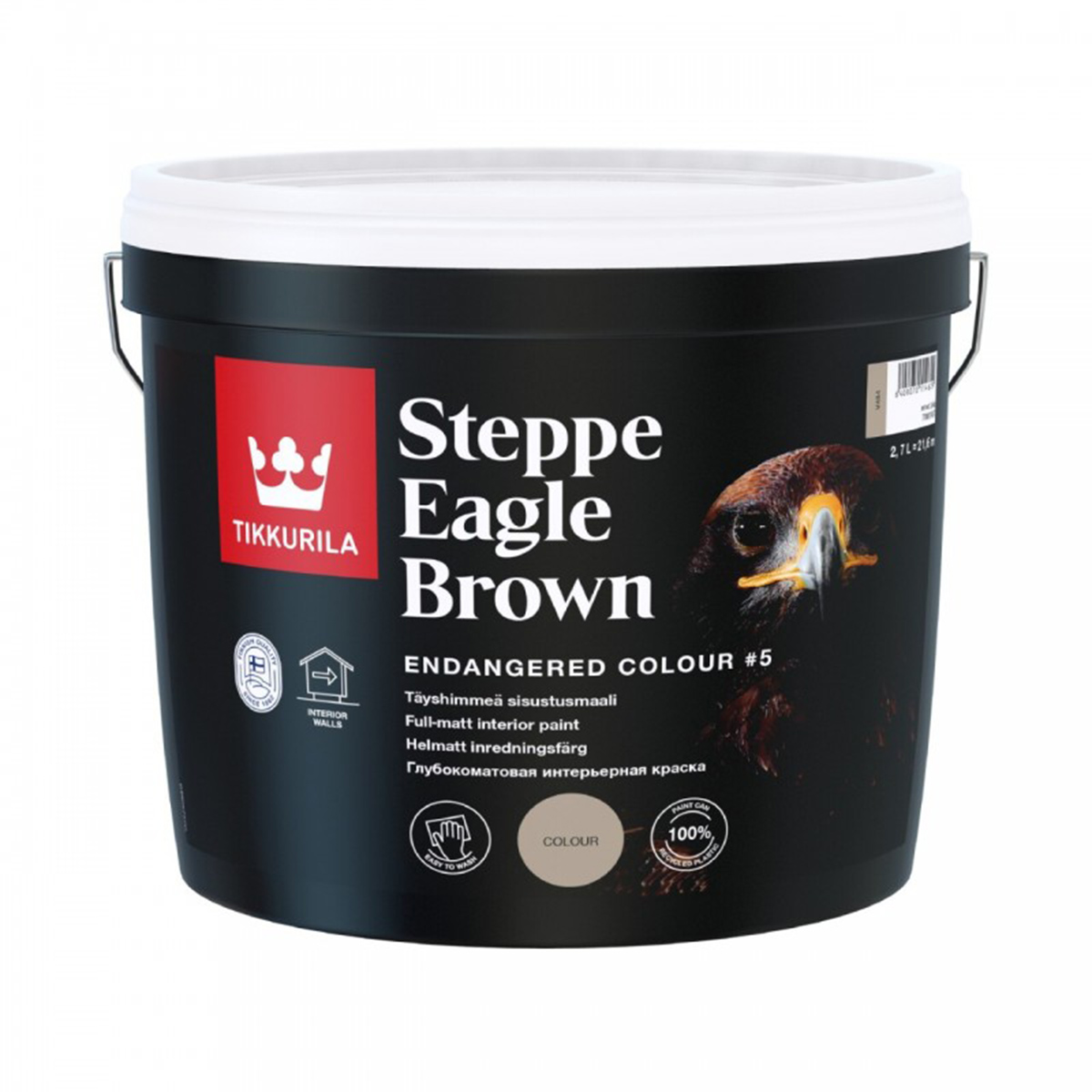 Краска "endangered colour" steppe eagle brown 2,7 л (v484, бежевая) интерьерная "тиккурила"