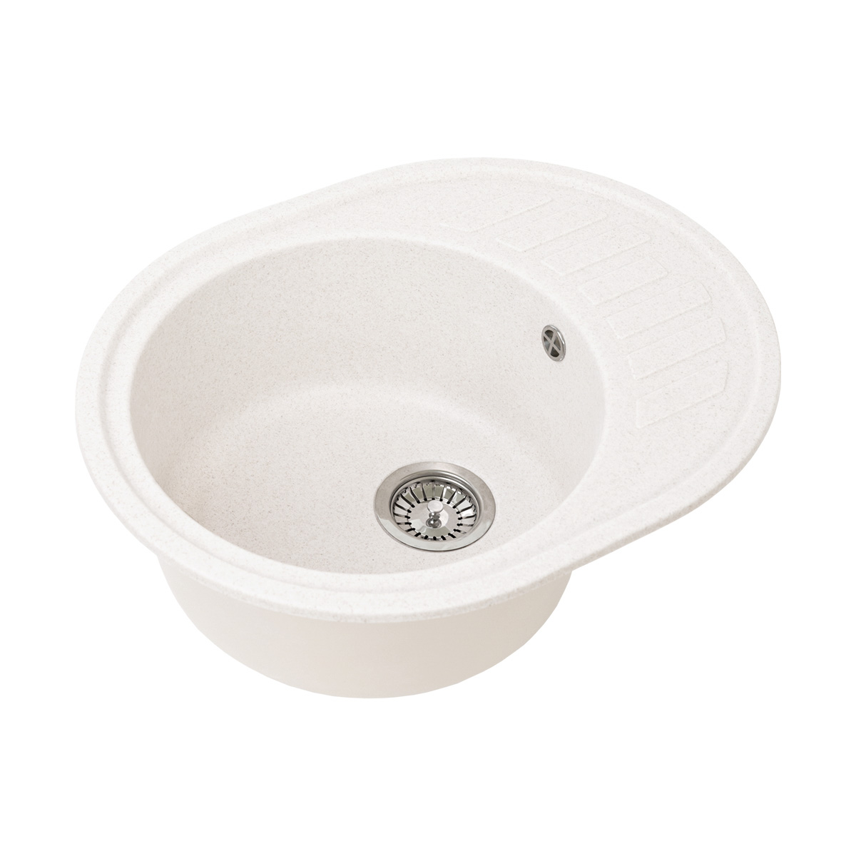 Мойка для кухни врезная искуств. камень gs-62-331 с крылом 620*500 мм белая "granstones"