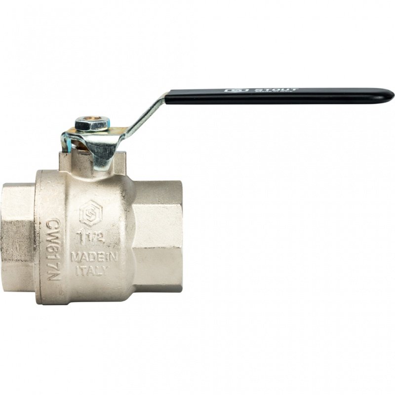 Кран шаровый STOUT ВВ 1"1/2 полнопроходной, рычаг