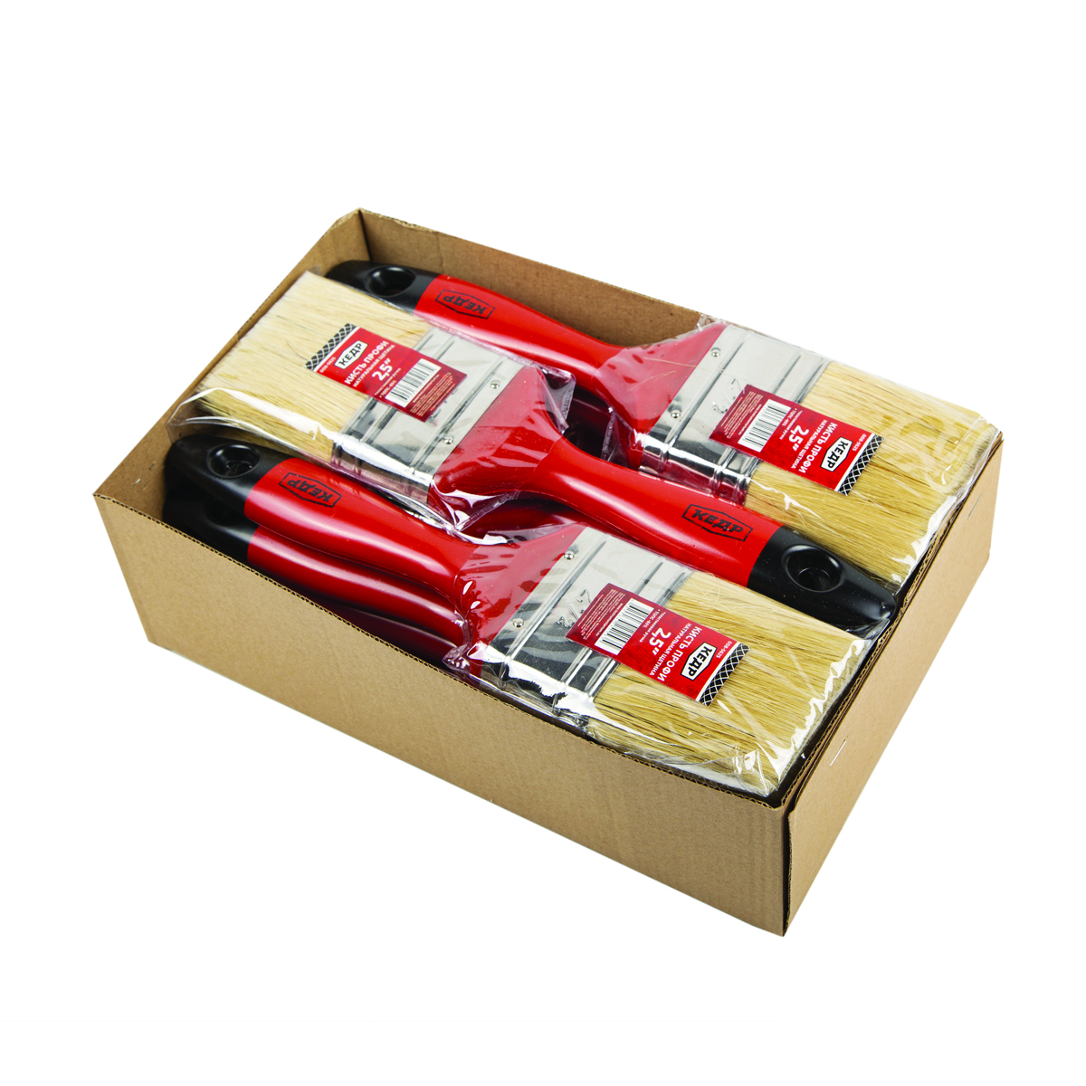 Кисть плоская "профи" №2,5/63 мм  (12/240) натур.щетина, пласт.ручка "кедр"  008-5625