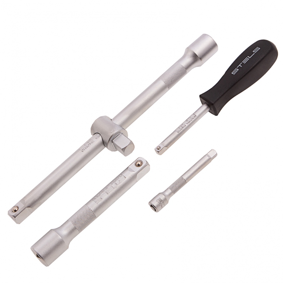 Набор инструментов, 1/2, 1/4, CrV, пластиковый кейс, 76 предметов, двенадцатигранные головки Stels (14116)