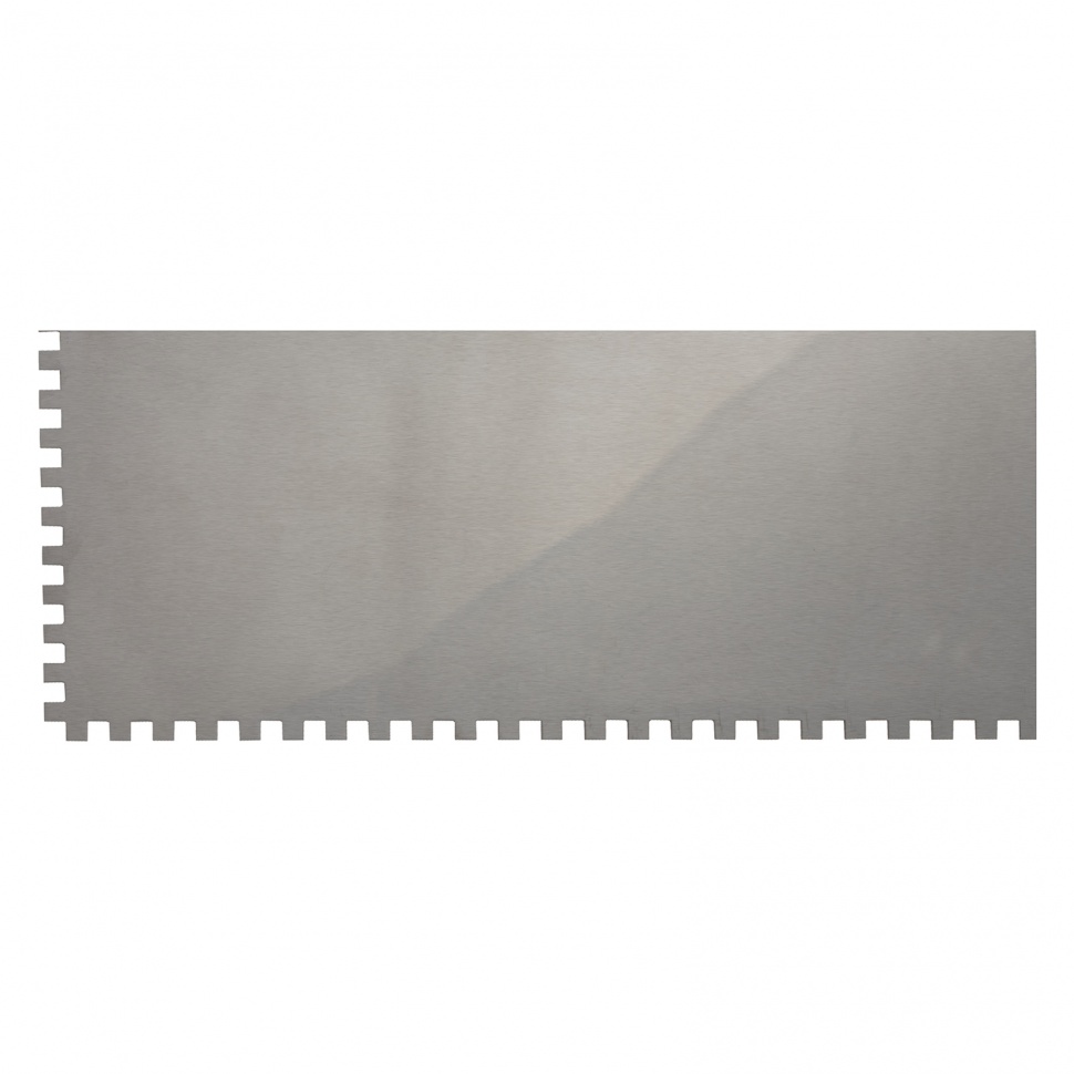 Гладилка из нержавеющей стали, 280 х 130 мм, зеркальная полировка, пластмассовая ручка, зуб 6 х 6 мм Matrix (86781)