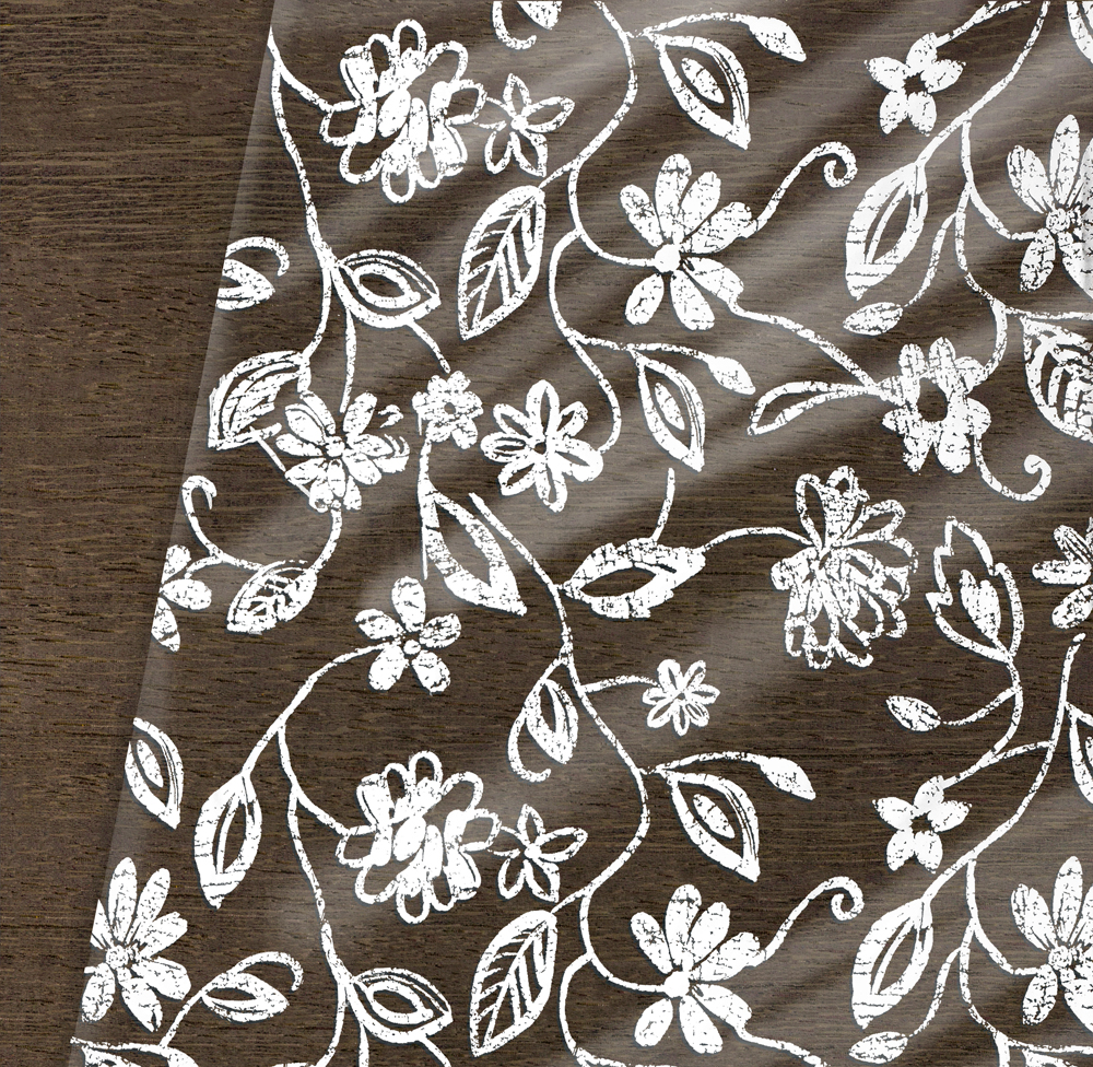 Клеенка пвх "ажурная" 132 см  рулон 25 м (1) вьюнок 004-1