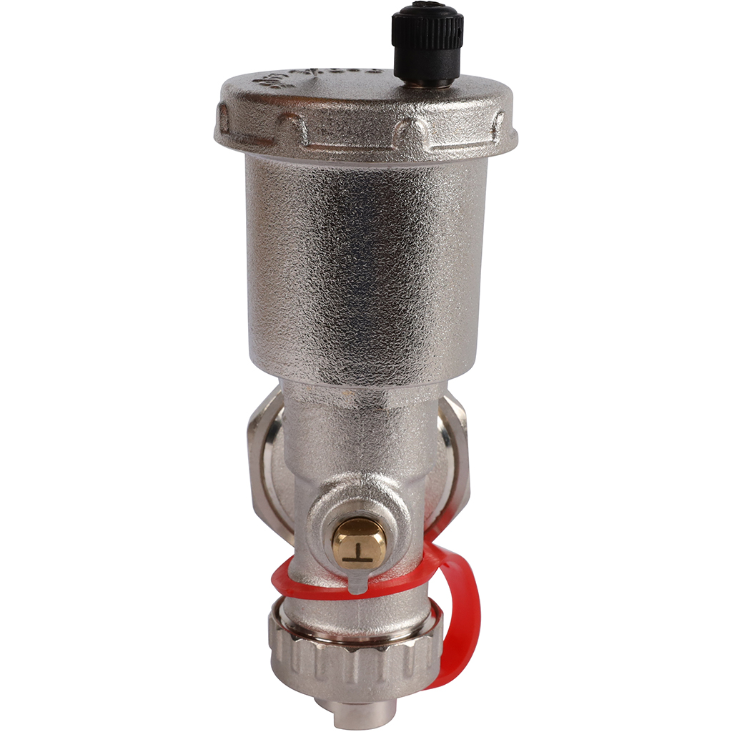 Концевик ROMMER для коллекторных групп с автоматическим воздухоотводчиком и дренажным вентилем 1"