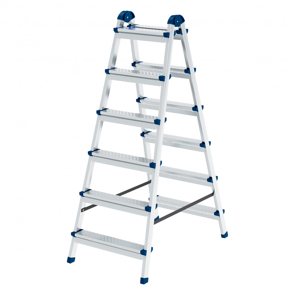 Стремянка двухсторонняя 6 ступеней, сталь профиль, стальные ступени, Сибртех (97986)