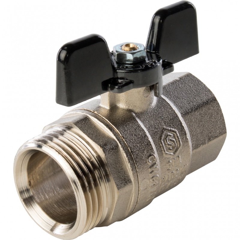 Кран шаровый STOUT ВН 3/4" с американкой бабочка