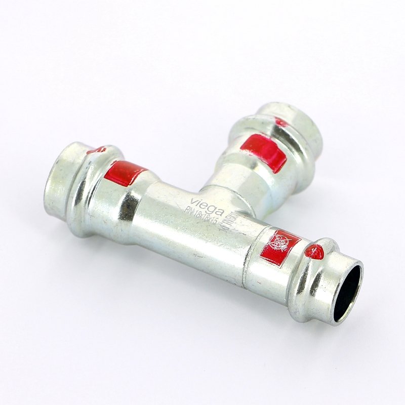 Тройник пресс 18x18x15 оцинкованная сталь Prestabo VIEGA