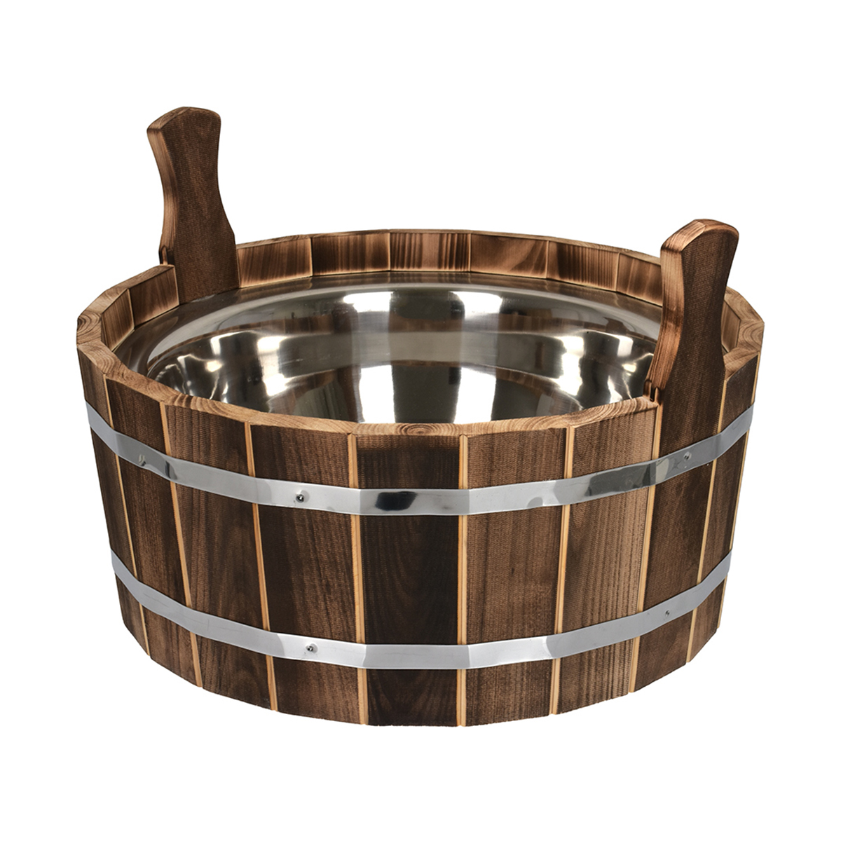 Ушат для бани и сауны 17 л нержав. вставка, обожженная липа (1) "банные штучки" 33334