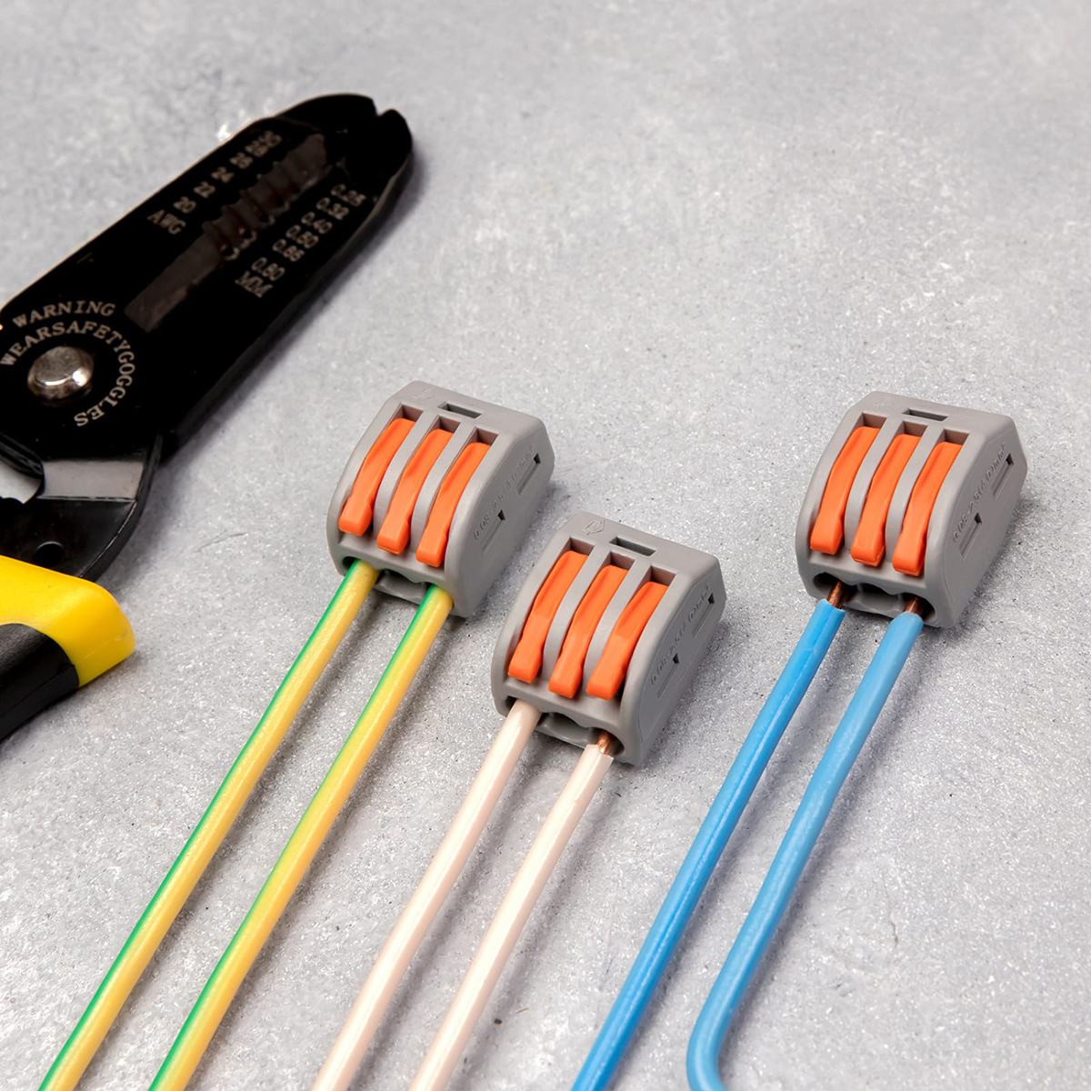 Клеммы универс. смк 222-413  3-проводные упак. 20 шт. (серые) (1/10) "rexant" 07-5253-4-20