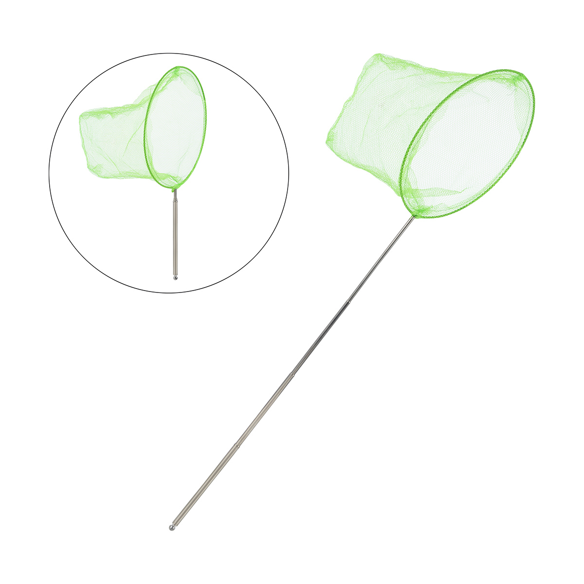 Сачок для бабочек сетка 19 см, ручка 50 см, телескопич. (сталь, пластмасса) (1/300) "рыжий кот"