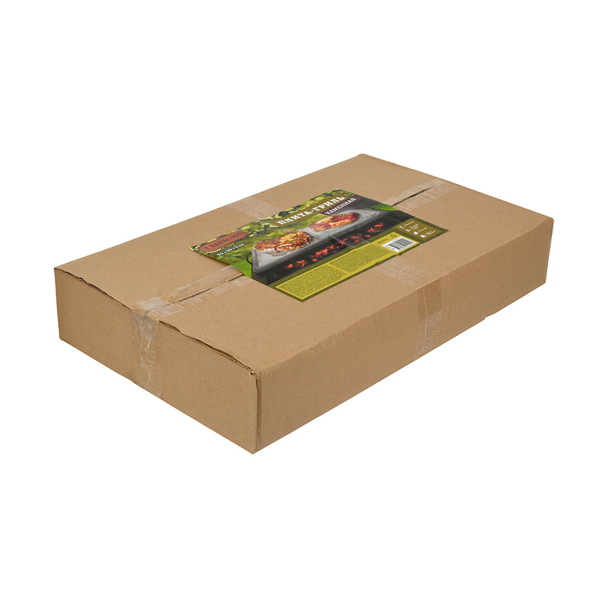 Плита-гриль для мангала 50*30*3 см натур. камень, 2 зоны рельефная + плоская (1) "boyscout" 61580