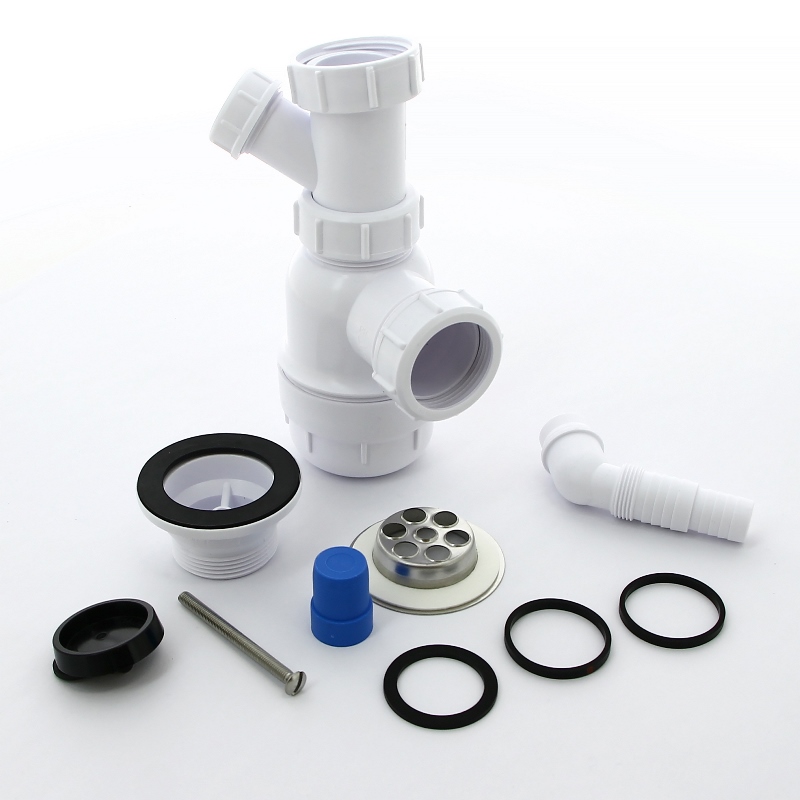 Сифон McALPINE бутылочный 1 1/2" х 40 мм с вып. 70 мм нерж., адапт. д/сл, выход 40 мм компрес.