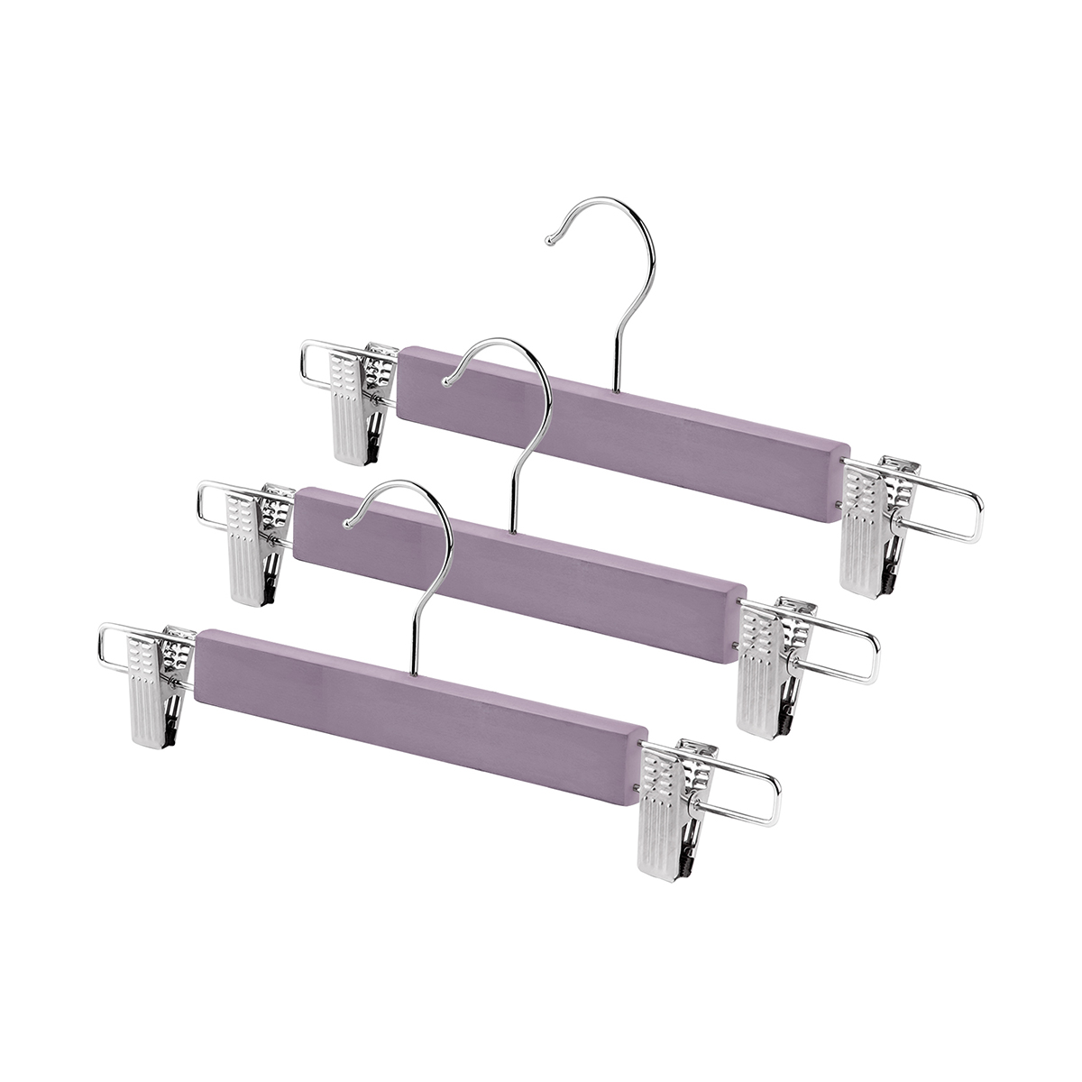 Вешалки для брюк и юбок дерев. "jardin" с клипсами (3 шт.) сиреневые (1/32) "valiant" lv-22508s