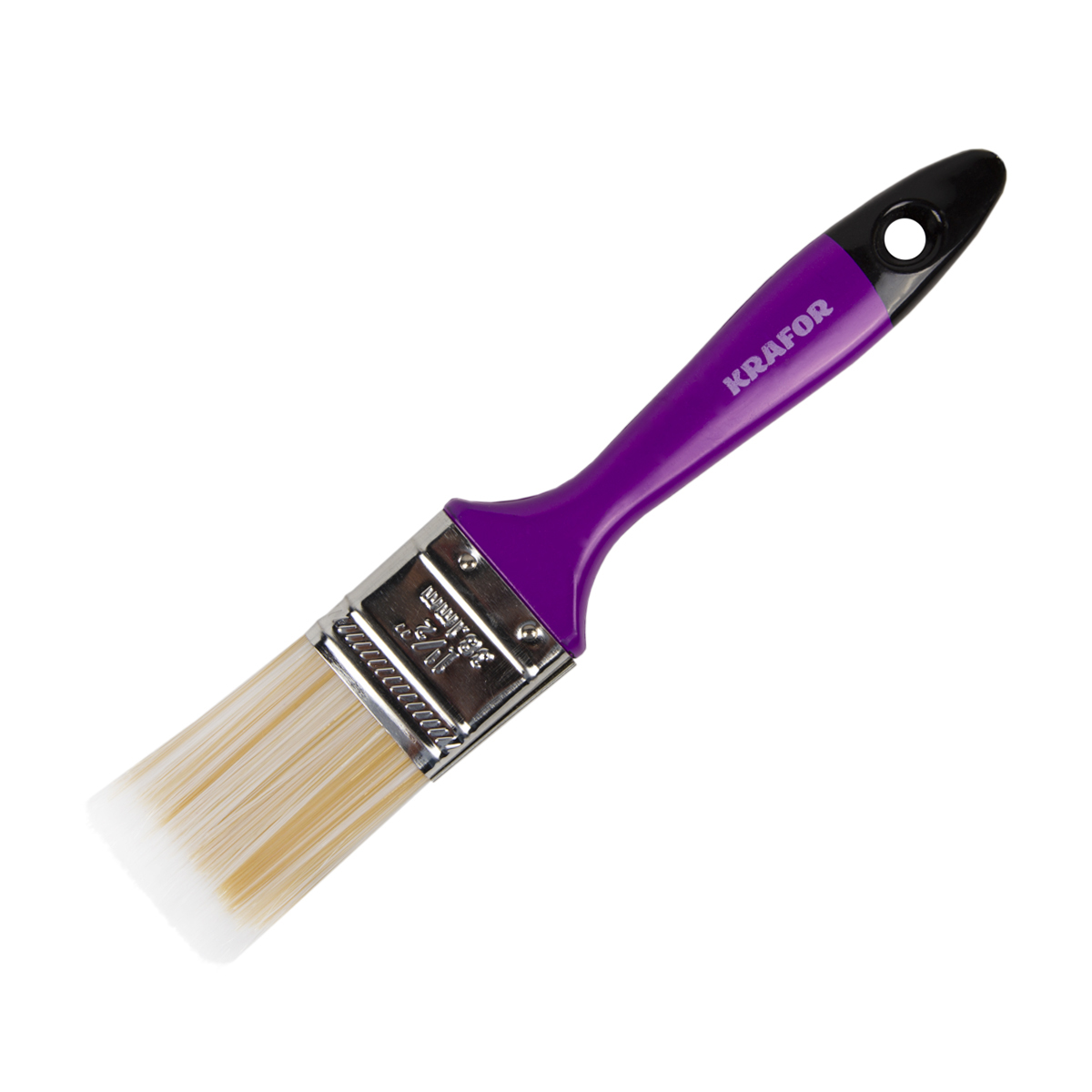 Кисть плоская искуств.щетина  №1,5/38 мм  (12/480) пласт.ручка "krafor" 006-0015
