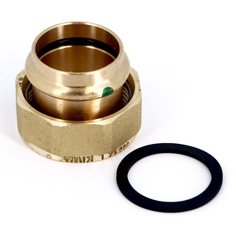 Муфта пресс-В с накидной гайкой и плоским уплотнением 35x1'1/2 Sanpress VIEGA