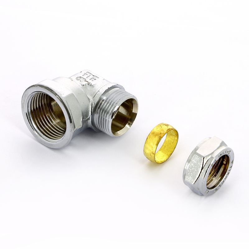 Угол ВР 10 х 1/2" обжим хром TIEMME