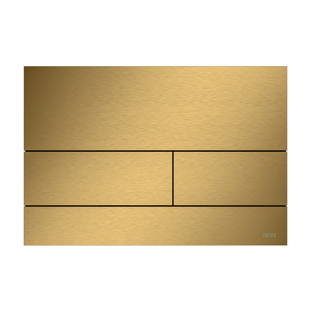 Металлическая панель смыва TECEsquare PVD сатин позолоченный, для инсталляции, 150 x 220 x 3 мм