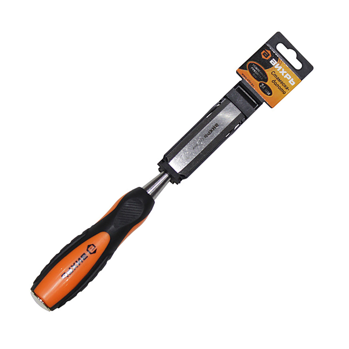 Стамеска-долото 24 мм двухкомпон.усиленная рукоятка crv (1/12) "вихрь"