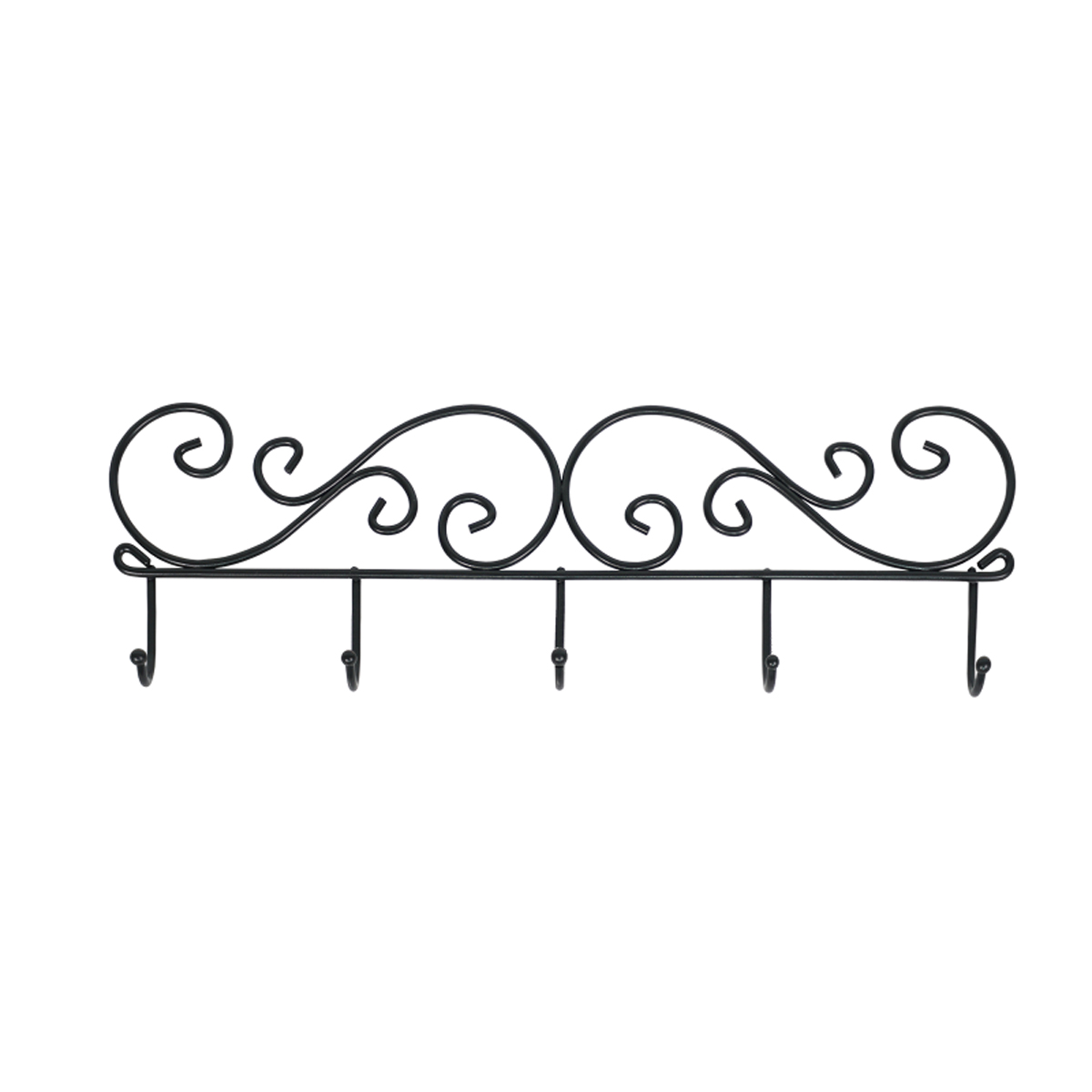 Вешалка настенная "кружева 5" (5 крючков) 400*40*130 мм  черный (1/10) вн 276 ч