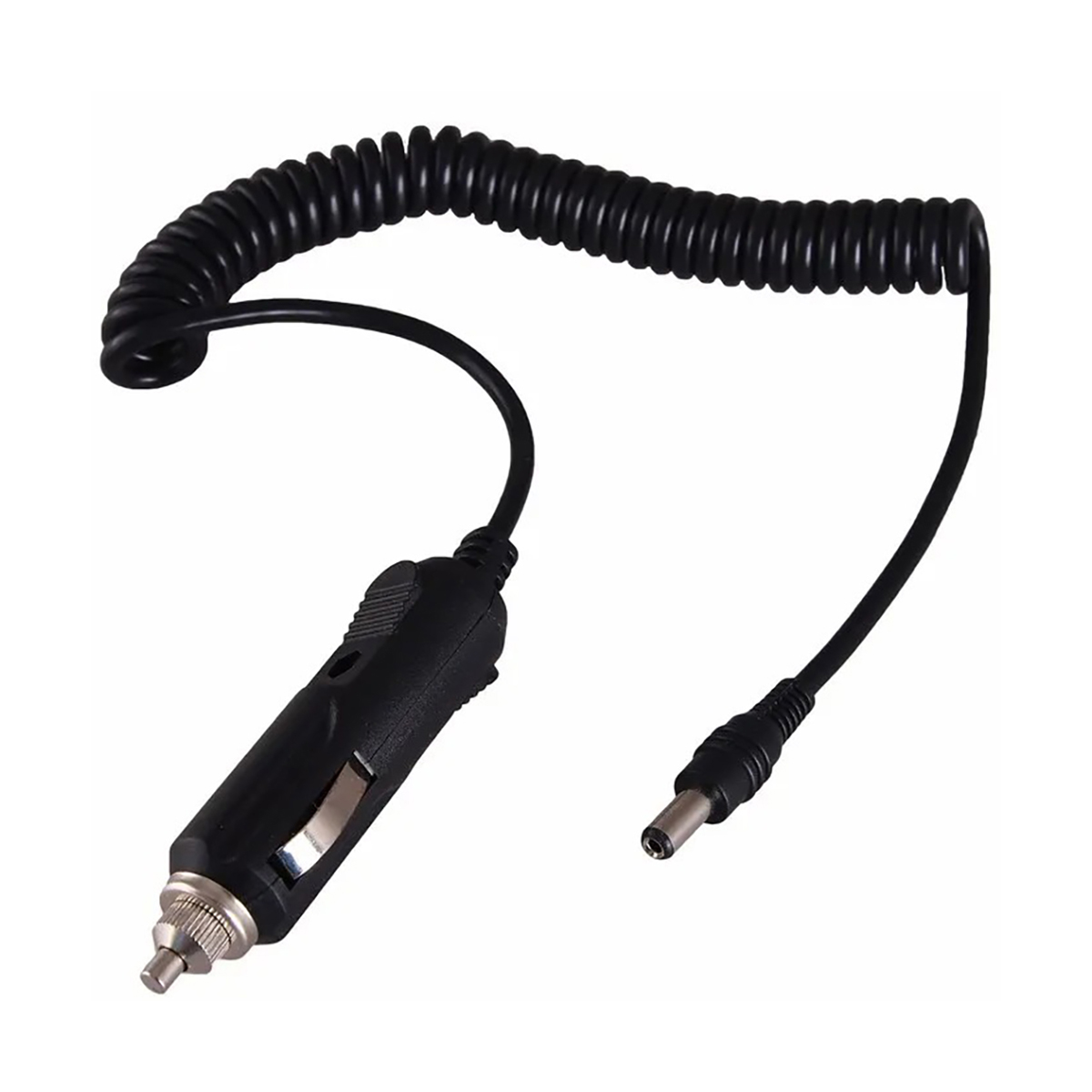 Зарядное устройство автомоб. разъем 2,1*5,5, шнур спираль 1,5 м (черный) (1/10/200) "rexant" 16-0233