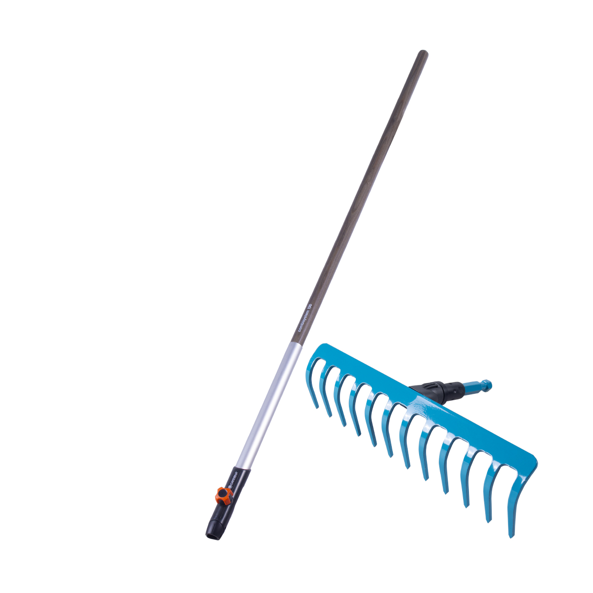 Грабли 12 зубов (насадка для комбисистемы) + дерев. черенок 130 см (1/20) "gardena" 03024-20.000.00