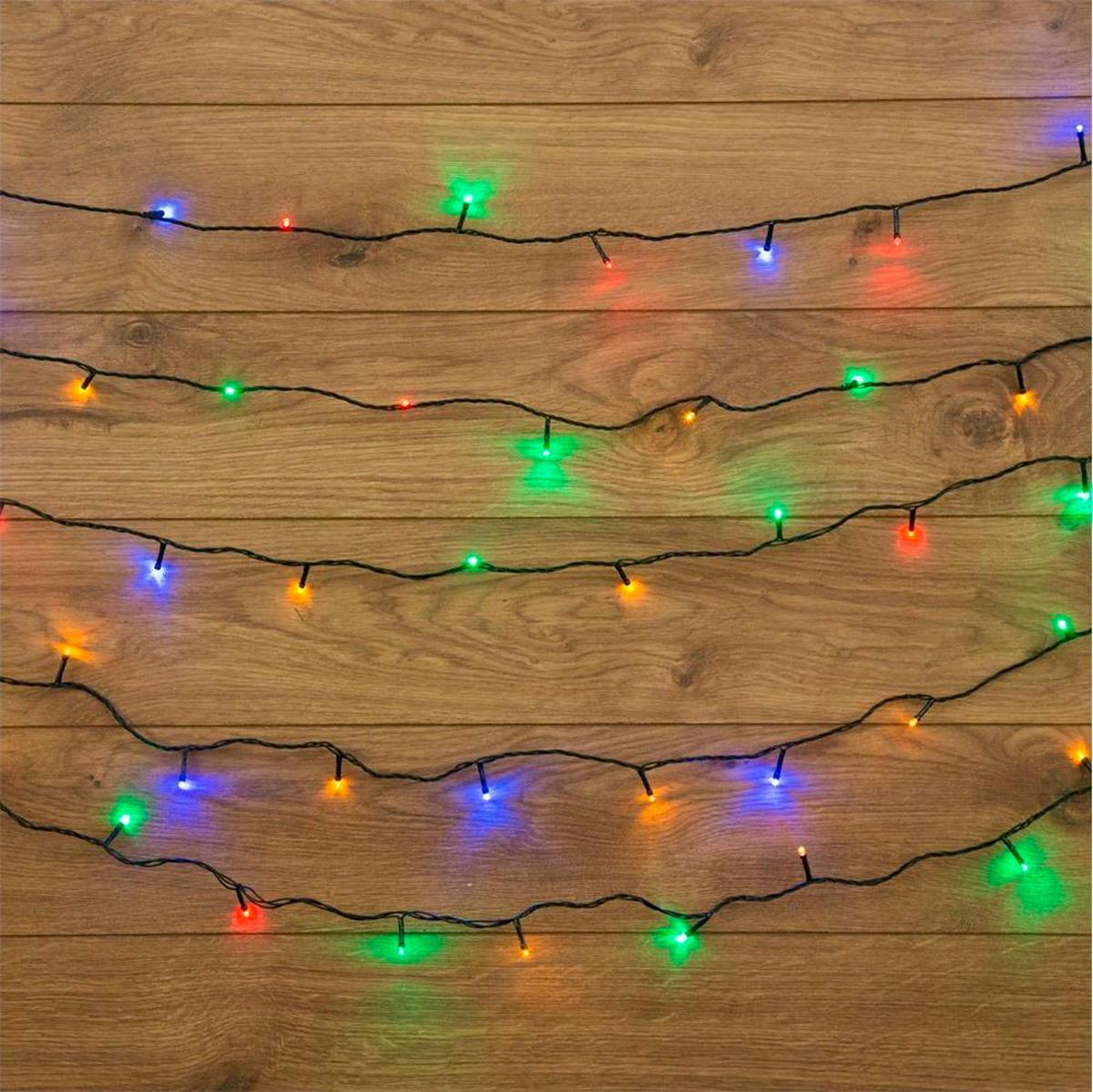 Электрогирлянда "твинкл лайт" 6 м, 40 разноцв. ламп, шнур зеленый (1/100) "neon-night" 303-029