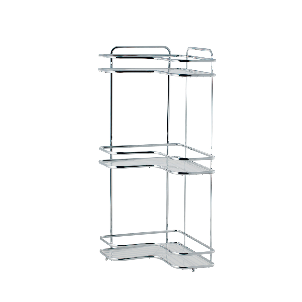 Полка для ванной угловая 2-х ярусная "премиум" 27*27*35 см, хром. (1/8) "swensa" swr-2223