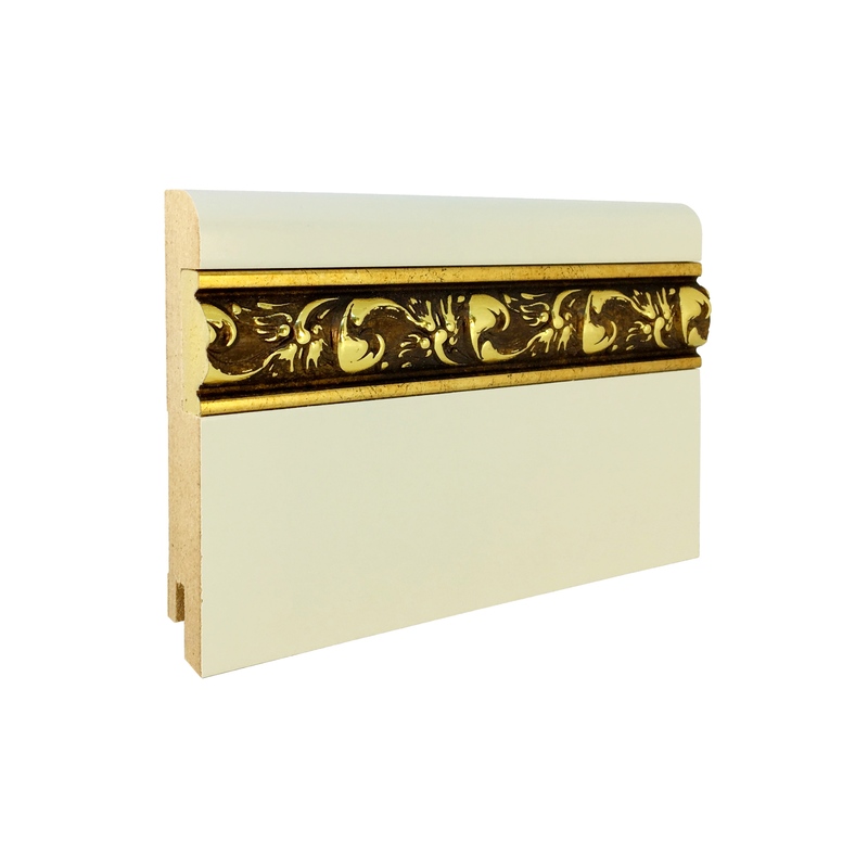 Плинтус CROWNWOOD МДФ R9 глянцевый RAL + вставка фигурная 12*30 престиж