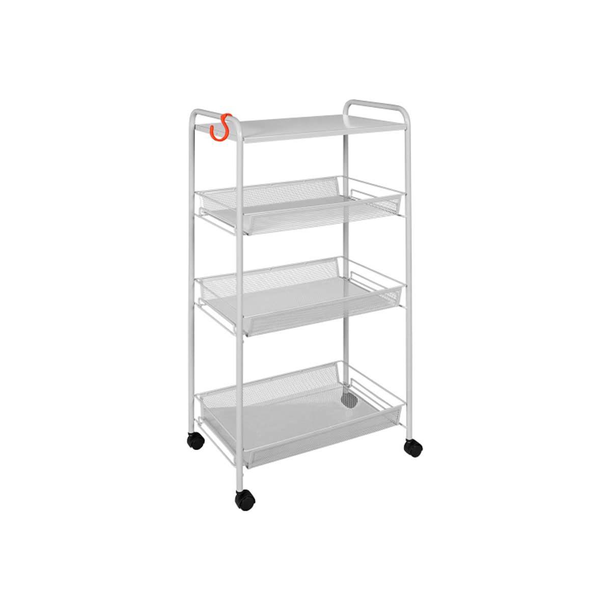 Этажерка "ладья 34кс" 3 корзины + полка (450*300*800 мм) на колесах, серый (1) э 357 с