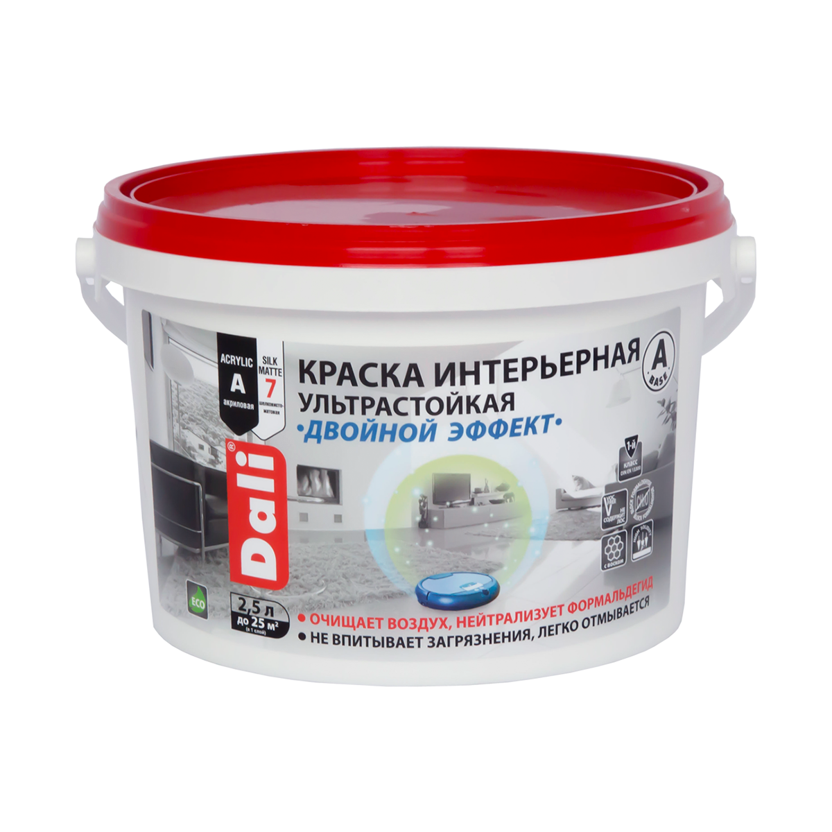 Краска "dali" интерьерная "двойной эффект" база c  2.5 л (1) "рогнеда"
