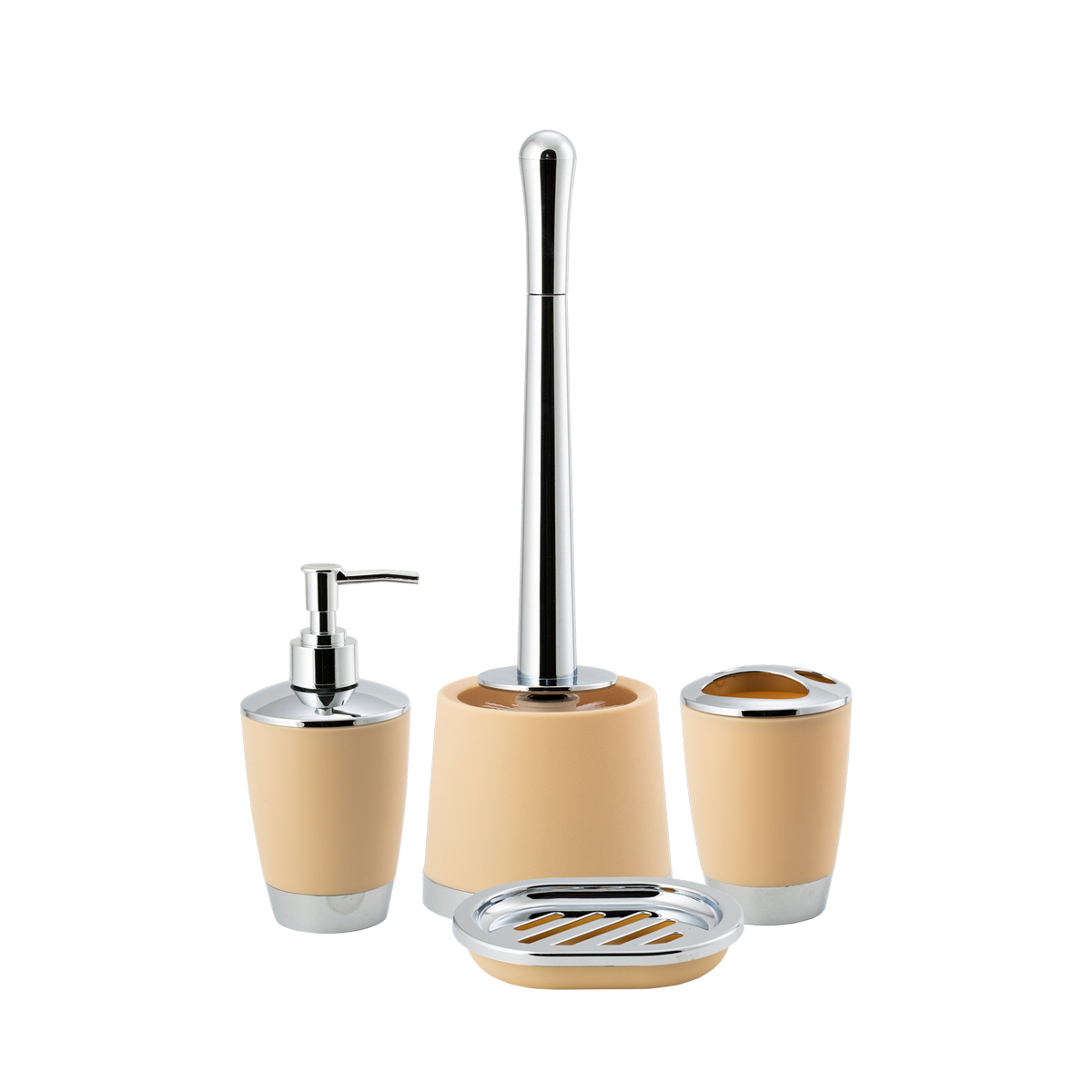 Туалетный набор "антик" ерш с подставкой, полирезина (кремовый) (1/6) "swensa" swt-0710e