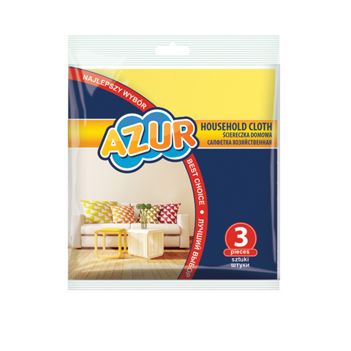 Салфетки универс. "azur" набор 3 шт. (1/100) ''york''