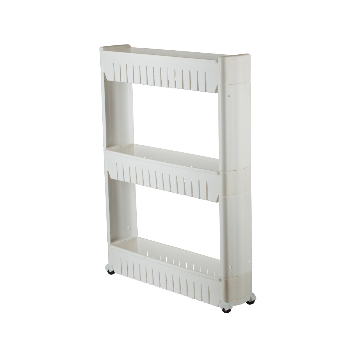 Этажерка на колесах 3 полки 55*12*77,5 см пласт. (белый) (1/8) "swensa" swfl-0078h