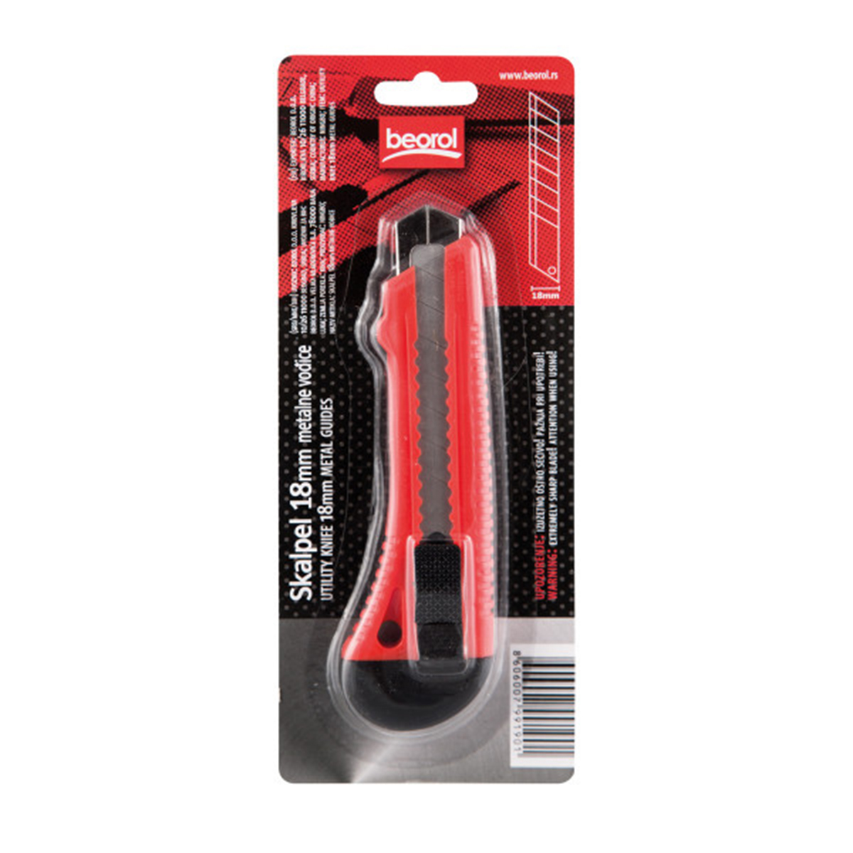 Нож пистолетный 18 мм (1/12/288) "beorol"