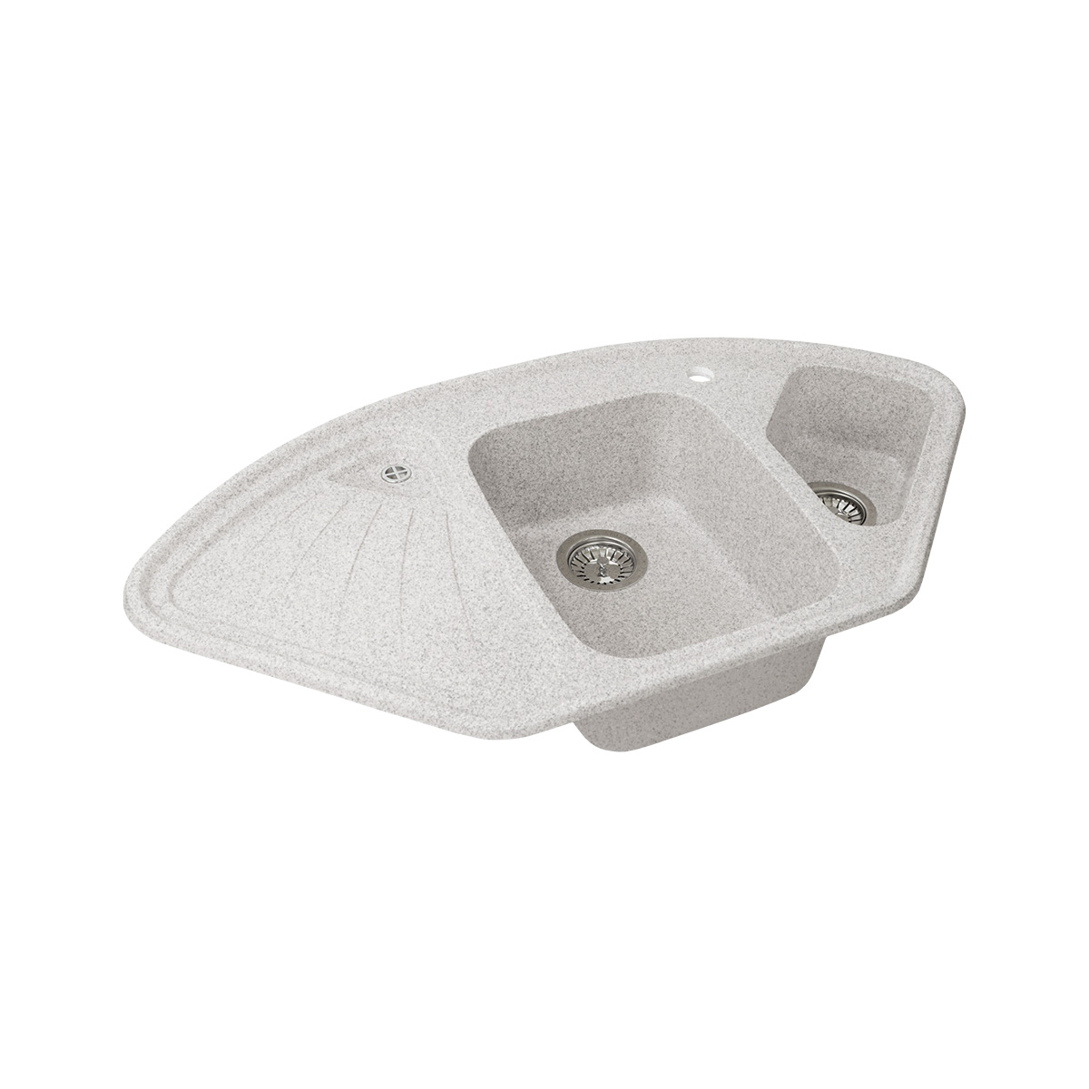 Мойка для кухни врезная искуств. камень gs-14k-310 угловая двойная 1040*570 мм серая "granstones"