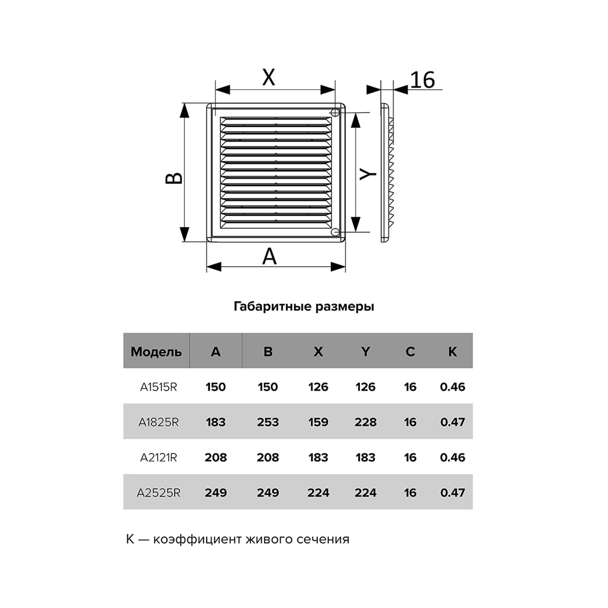 Решетка вентиляц. разъемная 249 х 249 мм пласт. (1/45) "auramax" a2525r