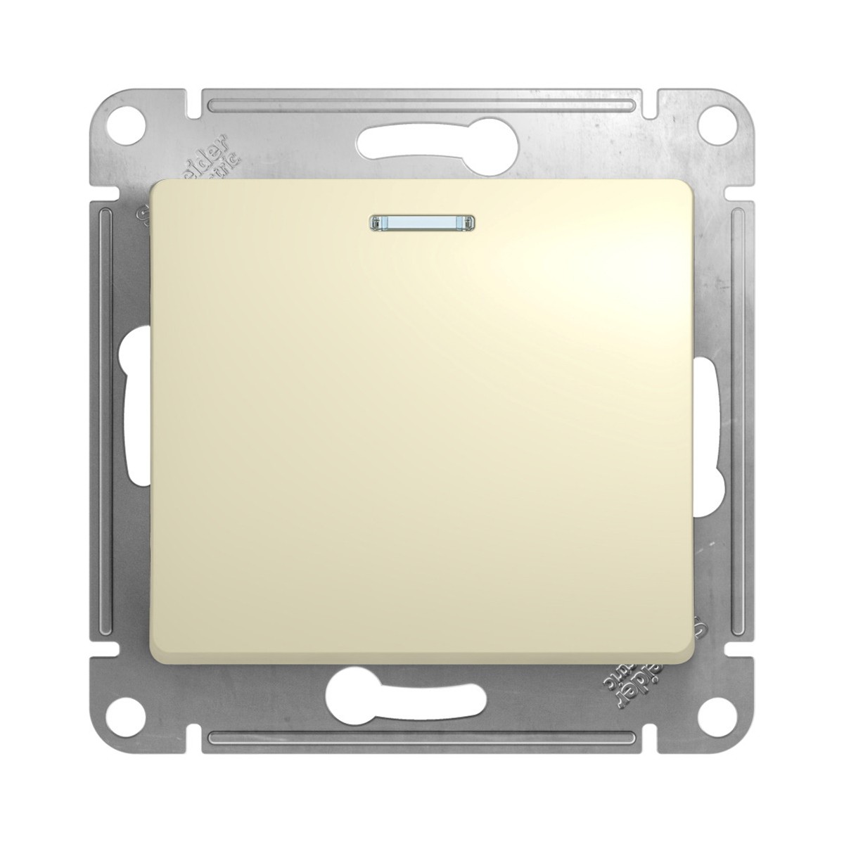 Переключатель "glossa" 1 кл. с индикатором (механизм) 10а, бежевый (1/20/160) "schneider"
