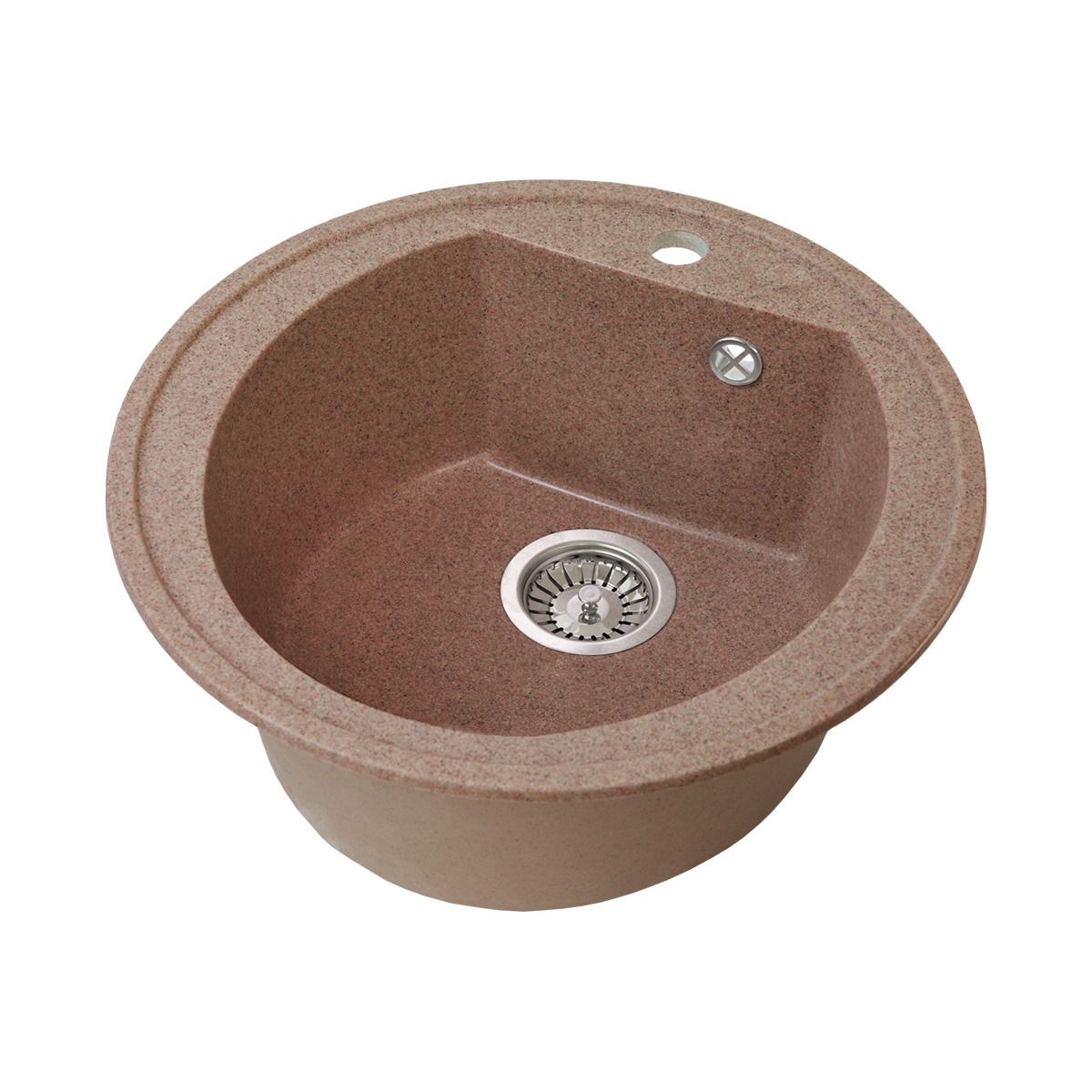 Мойка для кухни врезная искуств. камень gs-07-307 d-500 мм терракот "granstones"