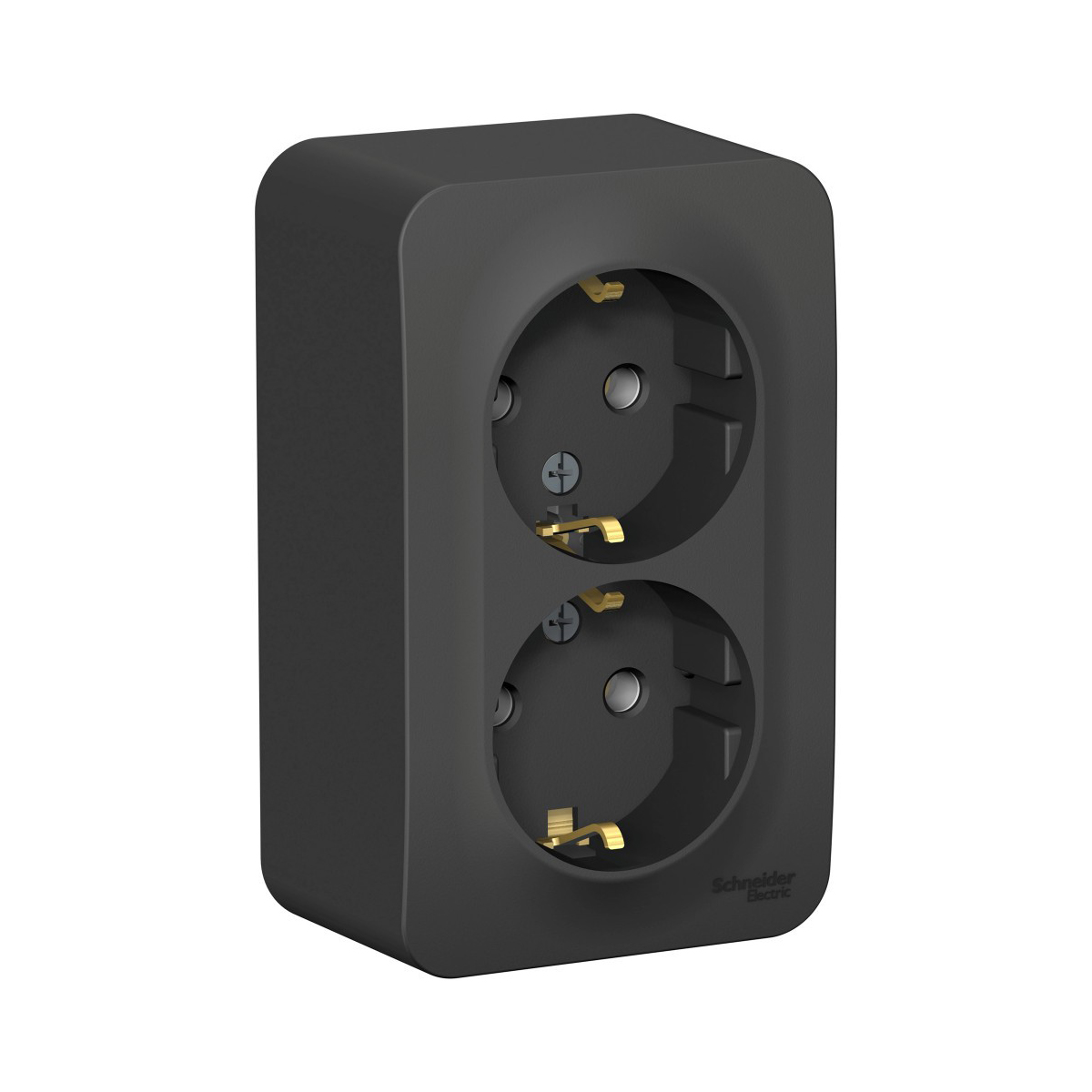 Розетка открыт. уст. "blanca" 2-х местн. с заземл. 16а, антрацит (1/8/16) "schneider"